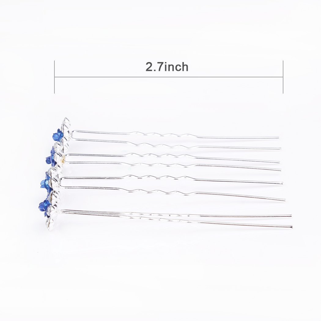 20pcs Blue Rhinestone Pearl Hair Clips for Wedding Bridesmaids - Sparkling Crystal Hairpins for Prom, Party & Special Occasions - Elegant Hair Accessories for Women & Girls