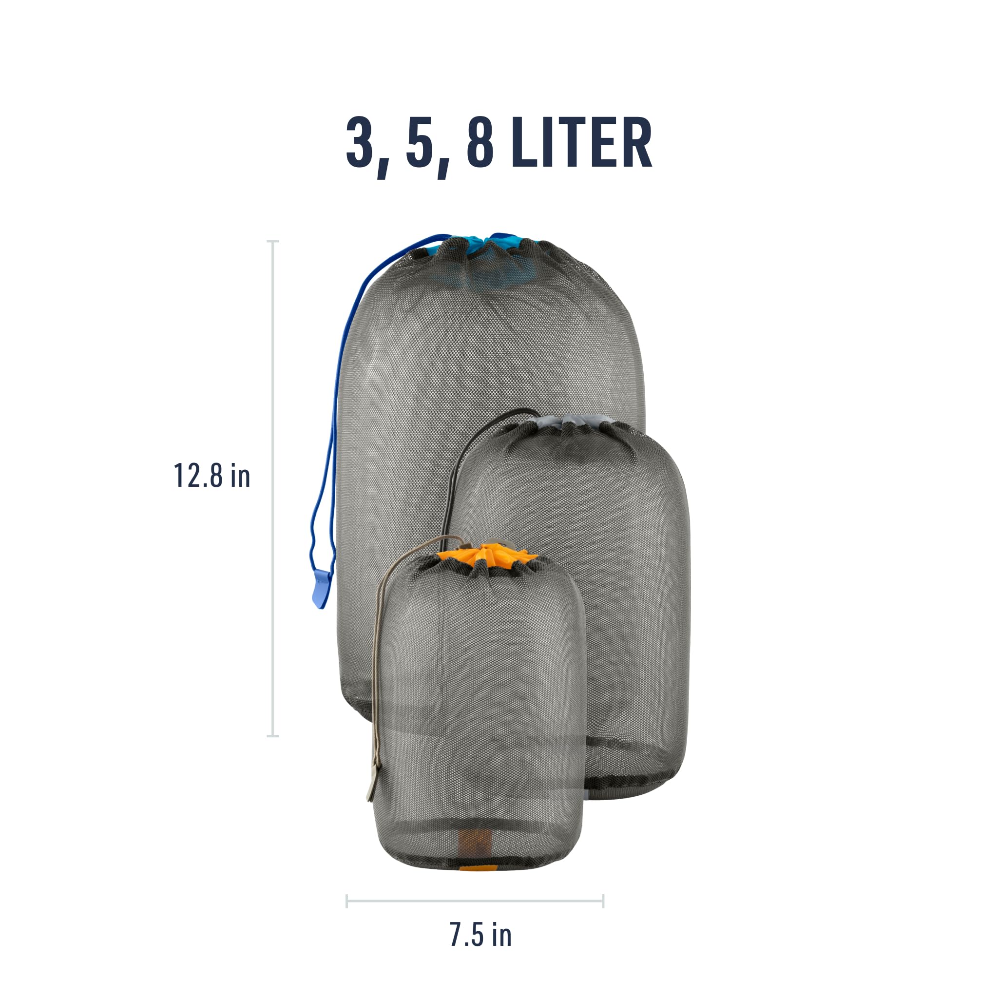 Sea to Summit Ultralight Mesh Stuff Sack 3-Piece Set - Compact Organizer for Camping, Hiking & Travel Gear Storage