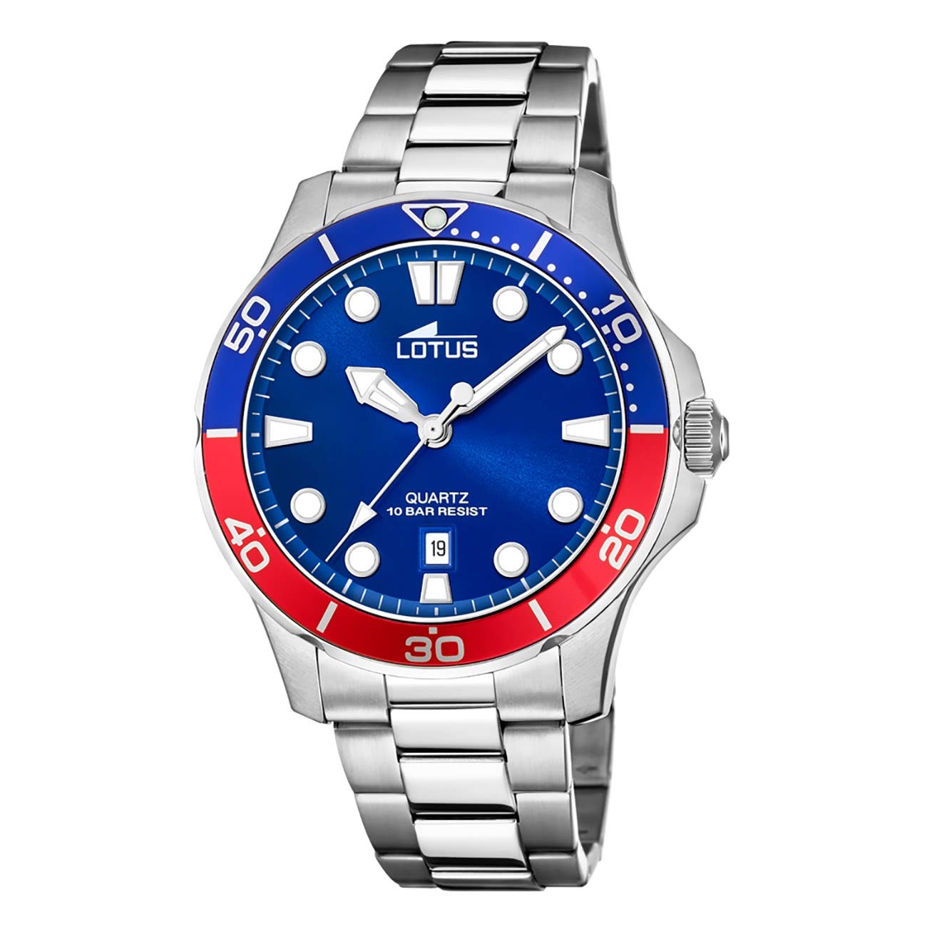 Lotus Men's Analog Quartz Watch with Stainless Steel Band - Water Resistant Dress Watch for Business, Casual & Formal Occasions
