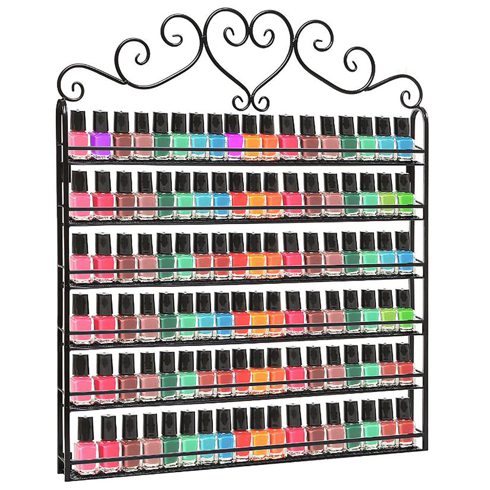 Wall Mounted Nail Polish Organizer - Essential Oil & Fragrance Display Rack for Salon & Retail Store - Space Saving Storage Solution for Nail Polish Bottles & Beauty Products