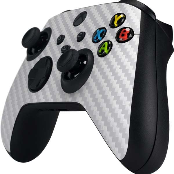 Skinit White Carbon Fiber Gaming Skin for Xbox Series X Controller - Durable Texture Design - Perfect for Gaming, Streaming & Customizing Your Controller