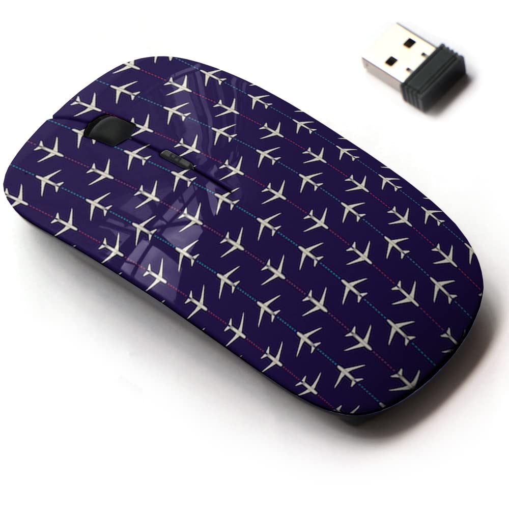 2.4G Wireless Mouse with Cute Pattern Design - Ergonomic USB Nano Receiver for Laptop, Desktop, PC, Mac - Perfect for Office, Home, Travel & Airplane Use