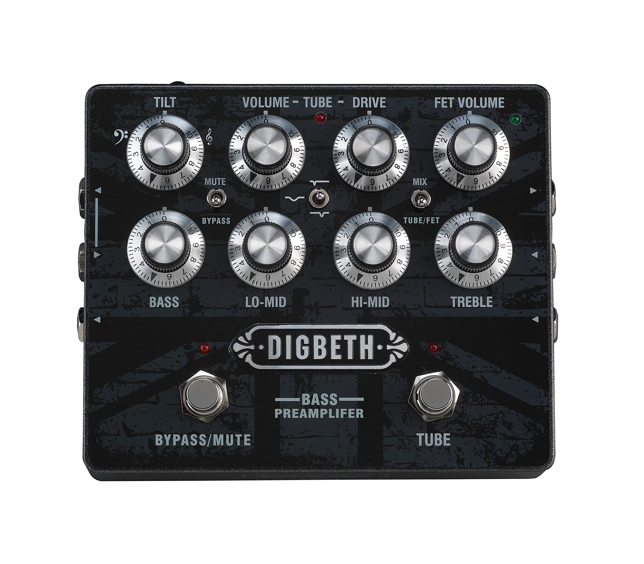 Laney Digbeth DB Bass Guitar Preamp Pedal - High Gain Bass Amplifier with EQ Control, Black | Perfect for Live Performances & Studio Recording