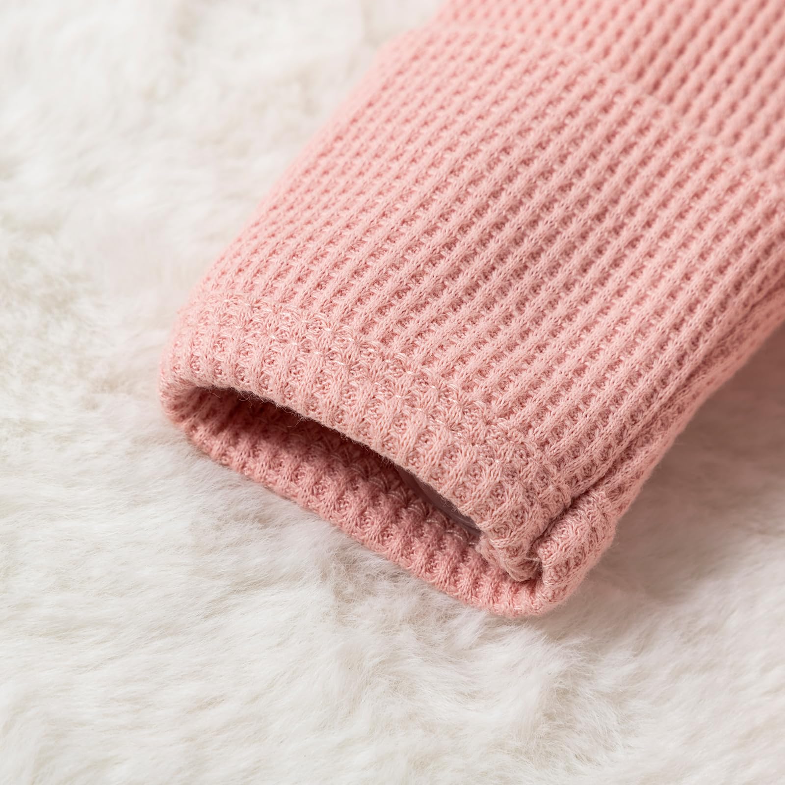 Newborn Baby Girl Long Sleeve Ribbed Onesie - Soft Knitted Romper & Headband Outfit Set - Perfect for Photoshoots, Family Gatherings & Everyday Wear
