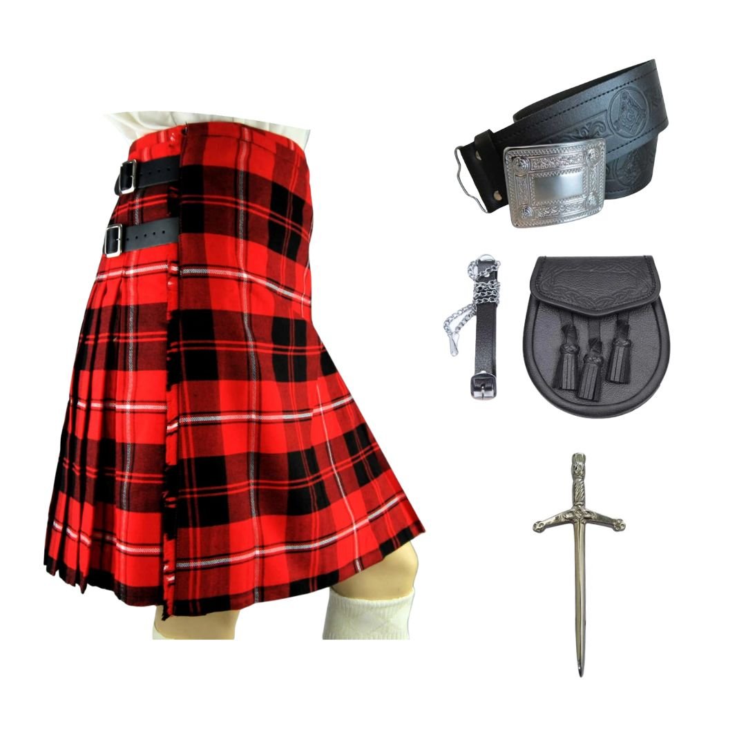 5-Piece Cunningham Premium Kilt Set for Men - Traditional Scottish Tartan Skirt with Sporran & Accessories - Perfect for Highland Games, Weddings & Celtic Events