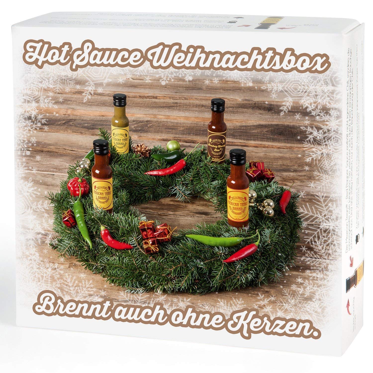 Mexican Tears® Hot Sauce Gift Set - 4x100ml Spicy Habanero, Chipotle & Sea Salt Chili Sauces for BBQ, Pulled Pork & Seasoning | Perfect for Grilling, Tacos & Holiday Gifting