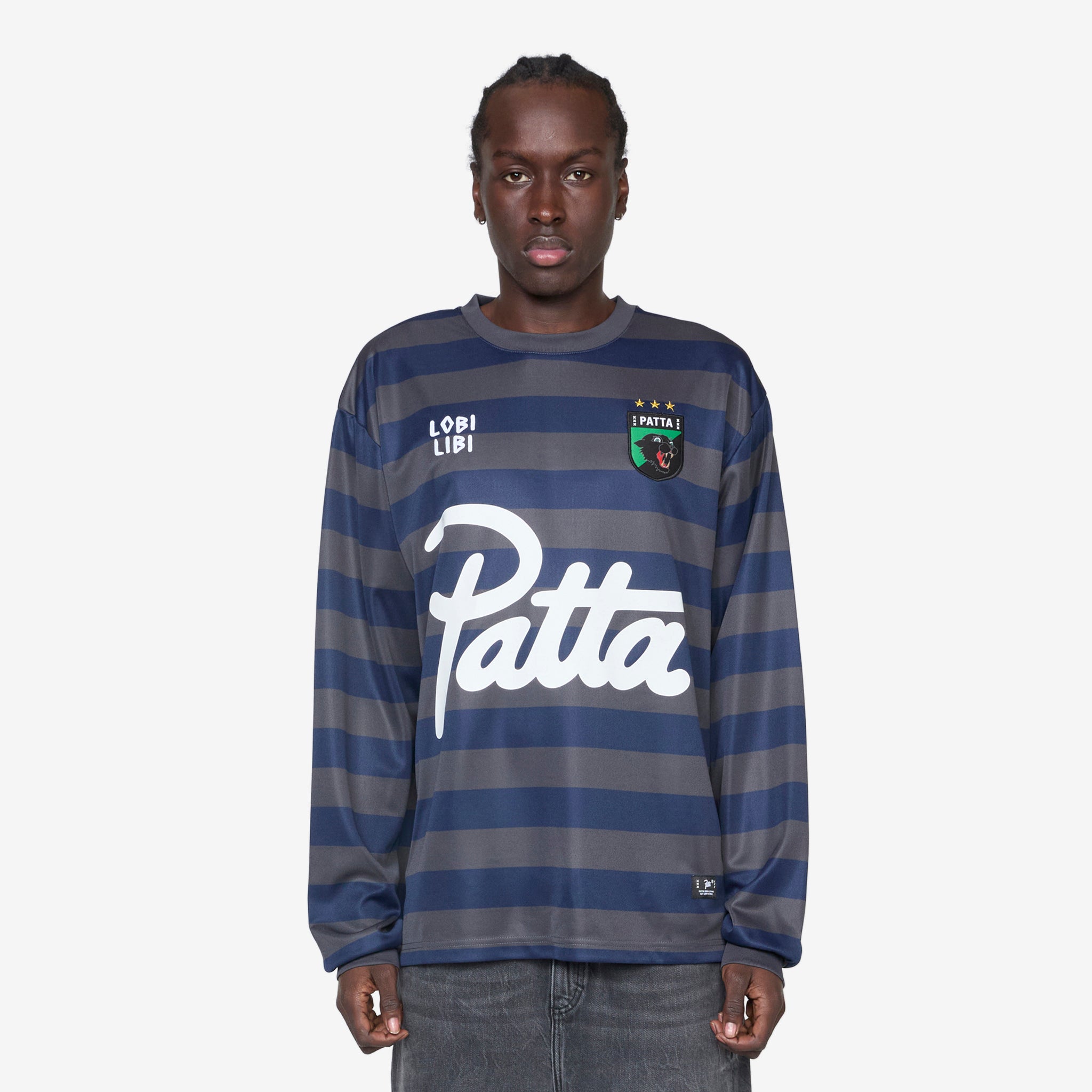 Forged Iron Striped Long Sleeve Football Jersey - Durable Performance Soccer Shirt for Men - Perfect for Training, Matches & Fan Support