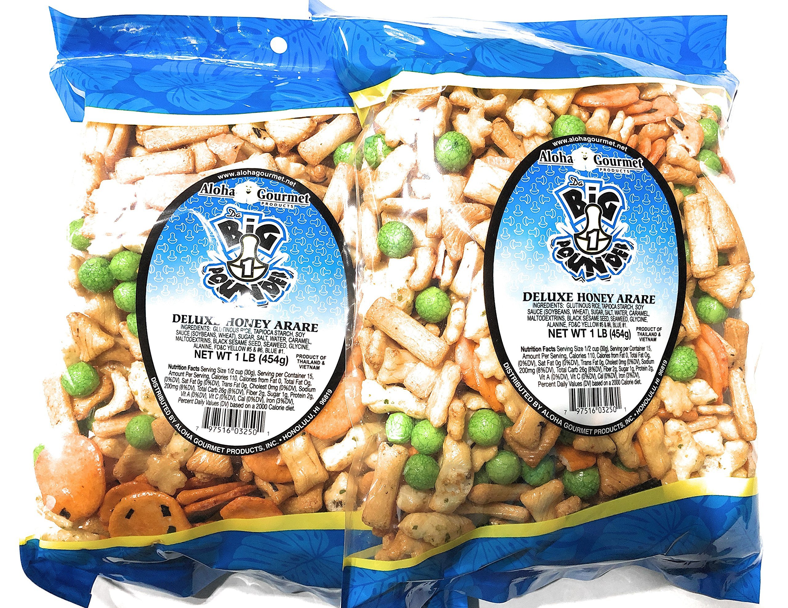Premium Honey Arare Rice Crackers - Big Pounder (2 Bags) | Crunchy Japanese Snack for Parties, Gifts & Asian Food Lovers