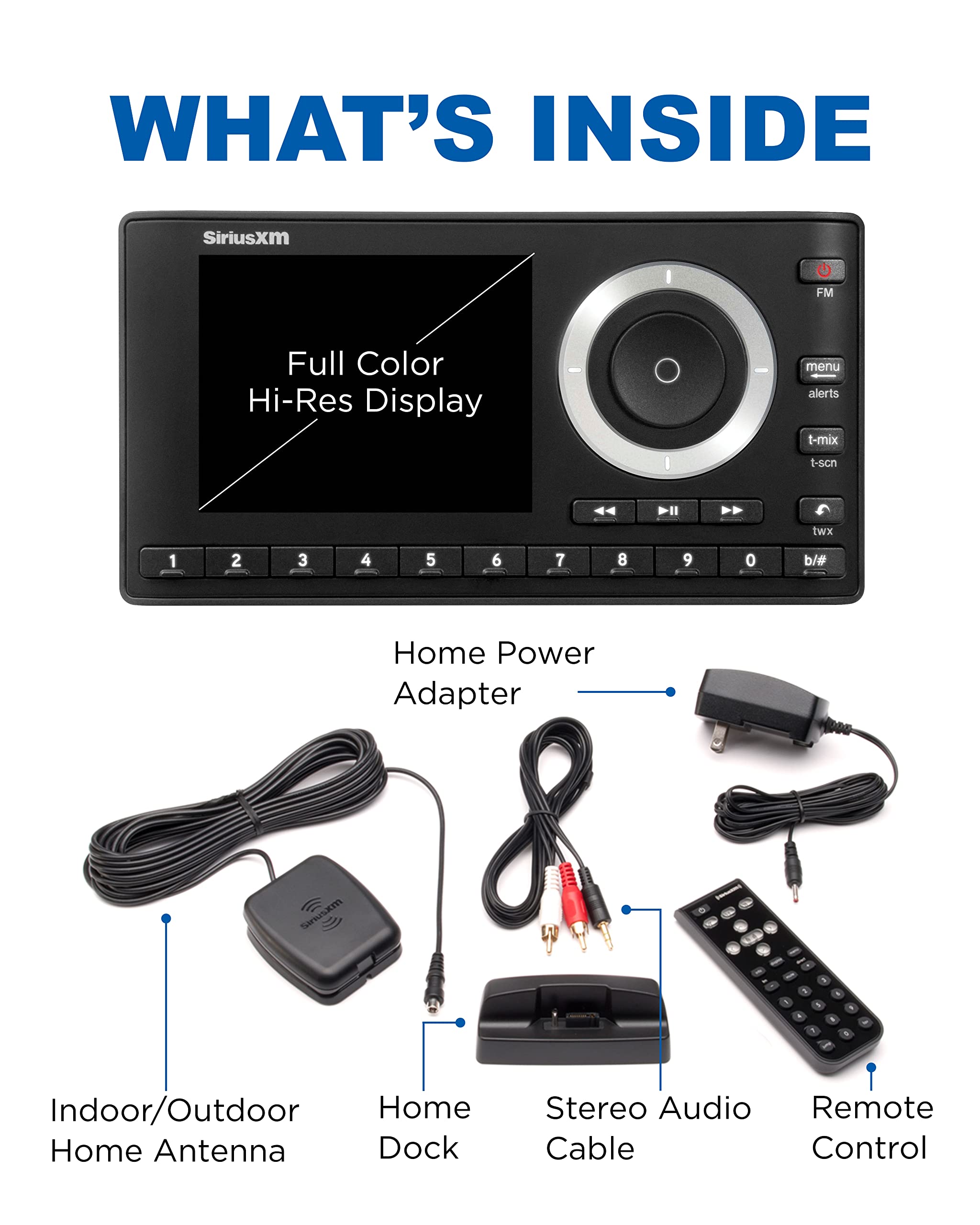 SiriusXM SXPL1H1 Onyx Plus Satellite Radio with Home Kit - Stream SiriusXM Music & Talk Shows on Home Stereo or Powered Speakers - Perfect for Living Room, Office & Entertainment Spaces