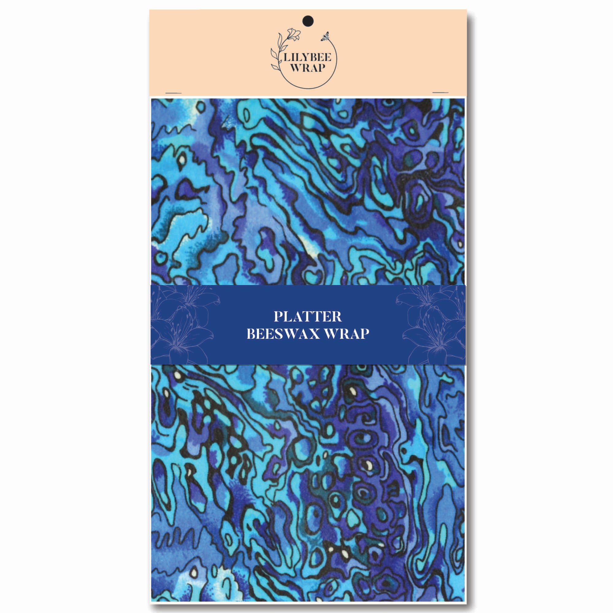 Eco-Friendly Beeswax Food Wraps - Reusable Sustainable Paua Blue Wax Wraps for Food Storage, Sandwich Wrapping & Fresh Produce Preservation | Plastic-Free Kitchen Essentials