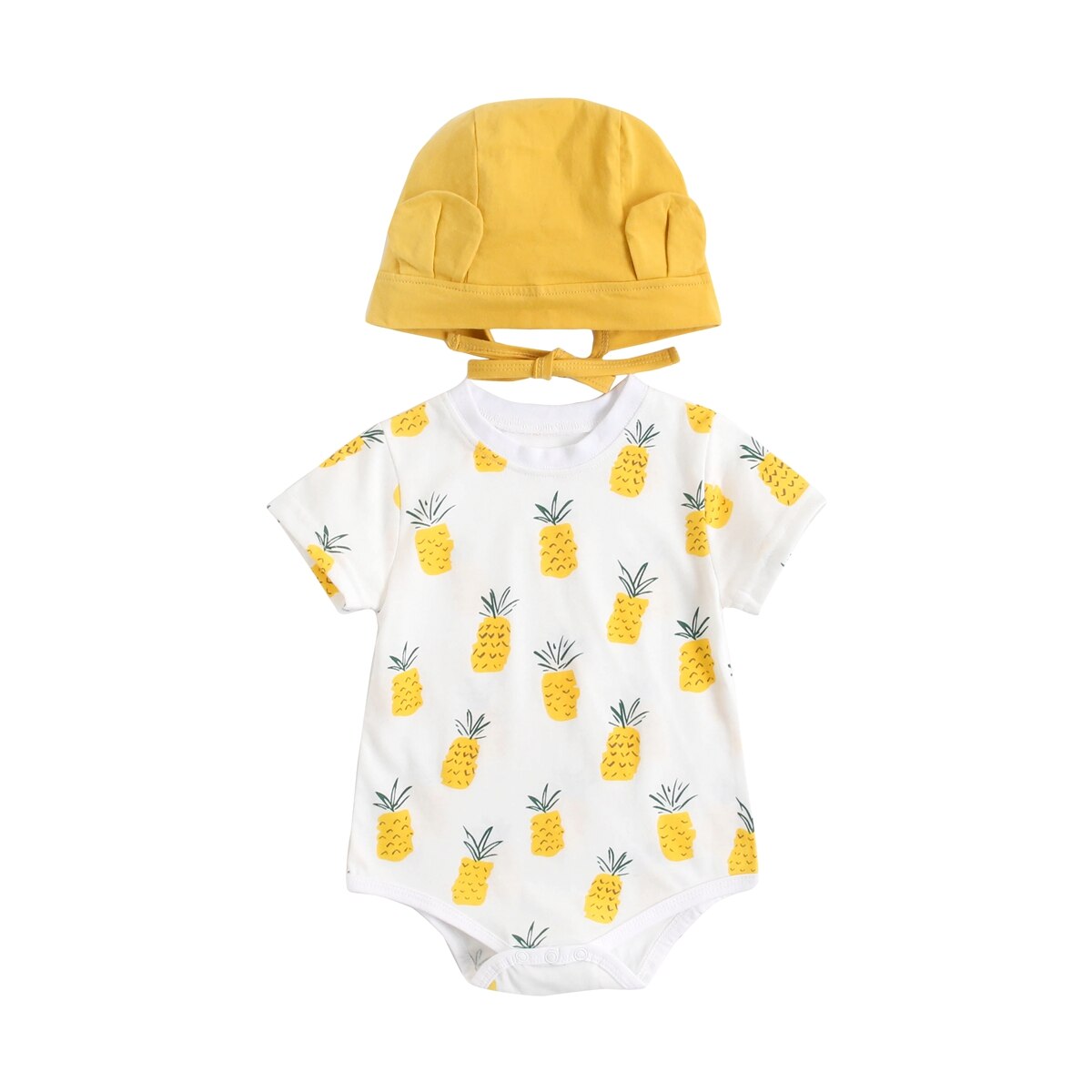 Going Bananas & Pineapple Tropical Fruit Print Baby Bodysuits - Soft Cotton Onesies for Newborns & Infants - Perfect for Summer Outfits, Beach Trips & Photo Shoots