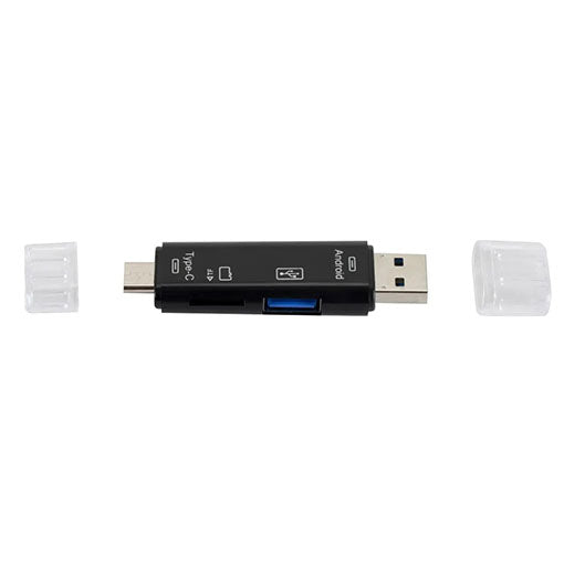 5-in-1 USB 3.0 Memory Card Reader with Type C & Micro USB - Compatible with SD/TF Cards for DSLR Cameras, Smartphones & Laptops - Fast Data Transfer for Photography, Work & Travel