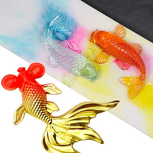 3-Piece Koi Fish Silicone Resin Molds for DIY Jewelry Making - Goldfish Epoxy Molds for Pendants, Charms & Keychains - Perfect for Cake Decorating, Resin Art & Home Decoration
