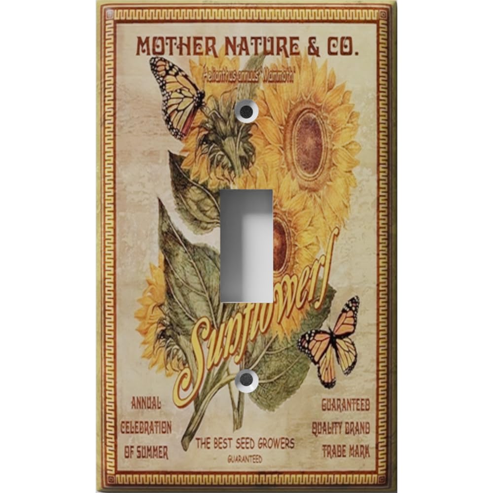 Sunflower Light Switch Cover - Single Toggle Wall Plate for Home Decor