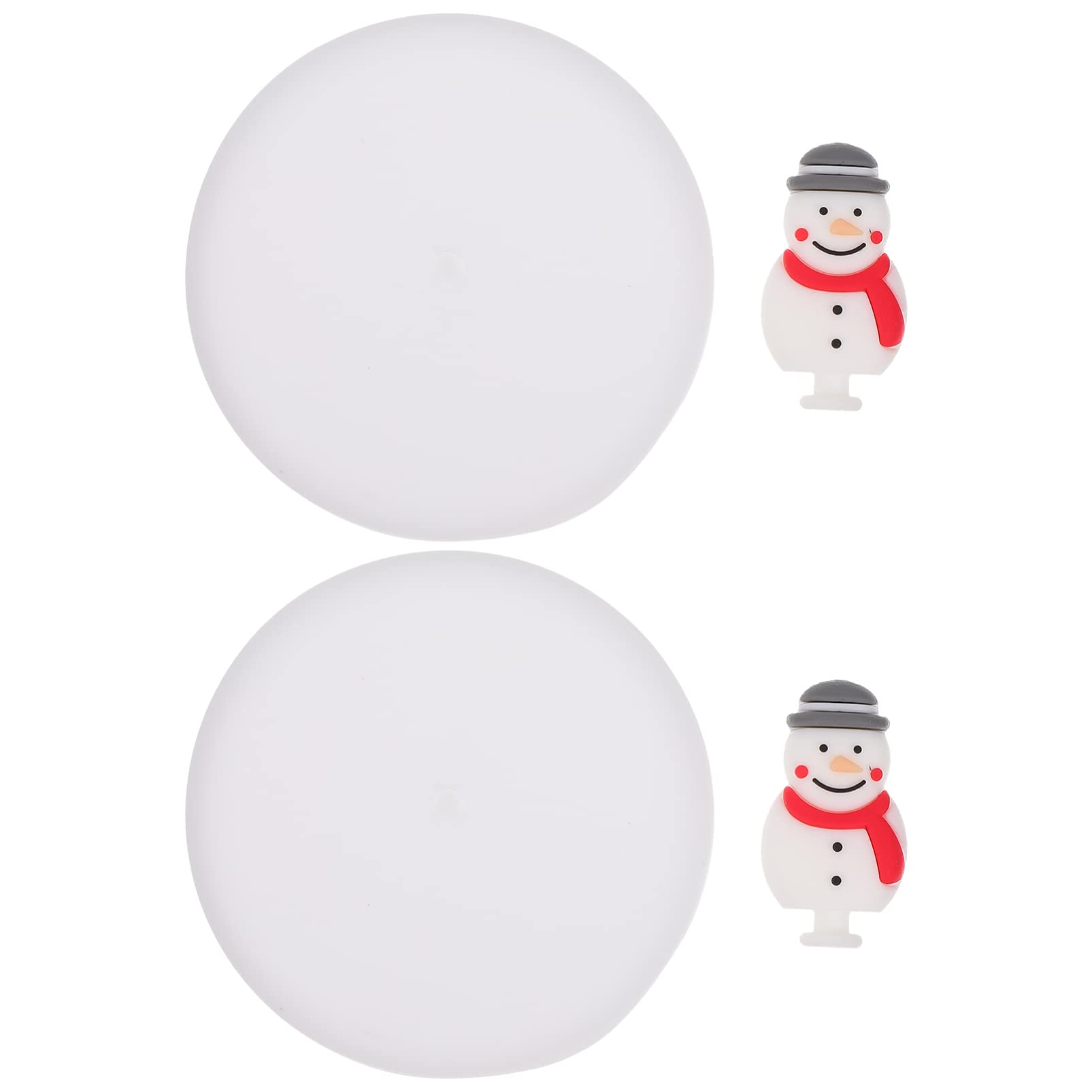 Hemoton 2-Pack Christmas Snowflake Silicone Cup Covers - Leakproof & Airtight Cartoon Mug Lids for Hot/Cold Drinks - Perfect for Holiday Parties, Coffee Shops & Home Use