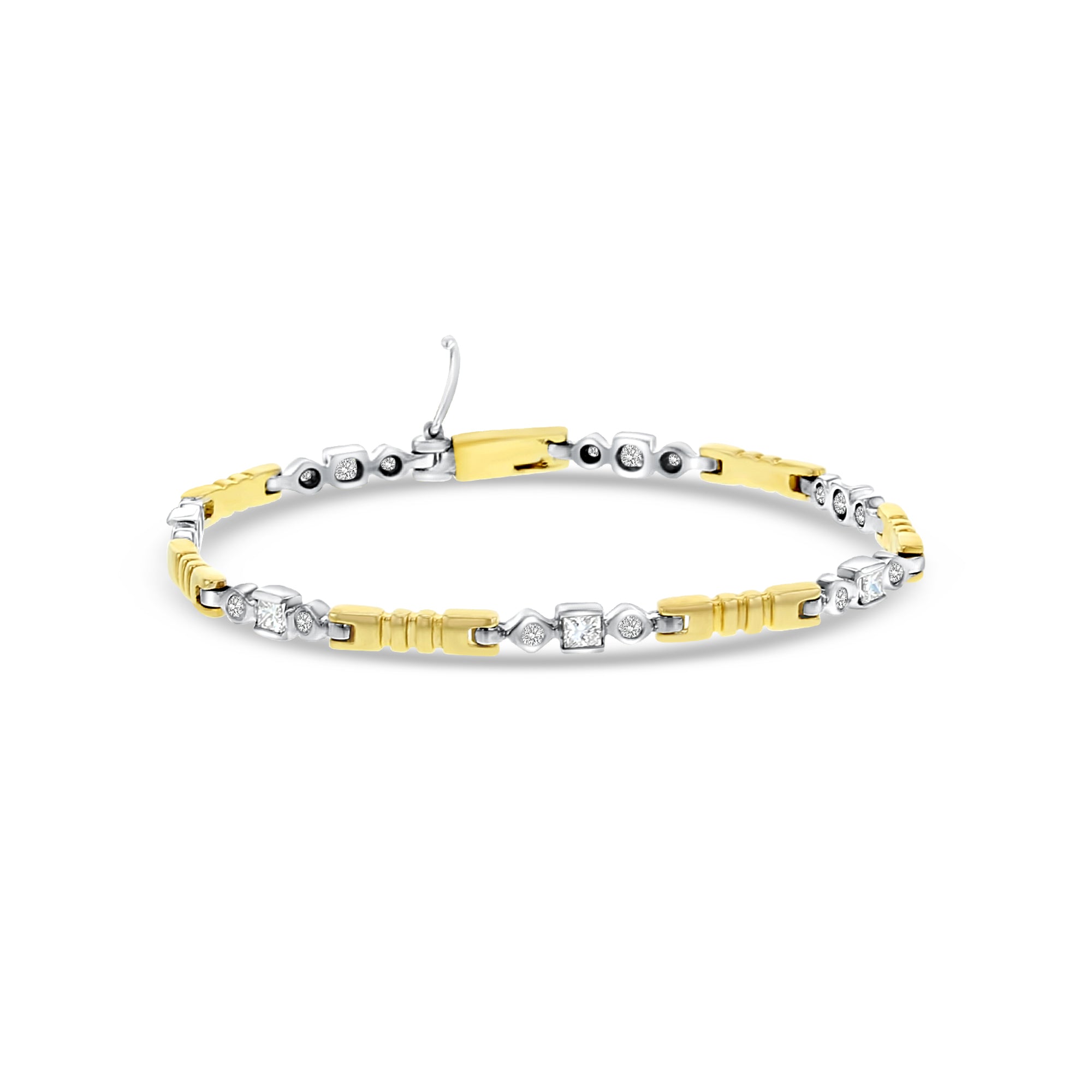 1 Carat Two-Tone Princess Cut Diamond Tennis Bracelet | Elegant Jewelry for Women | Perfect for Weddings, Anniversaries & Special Occasions