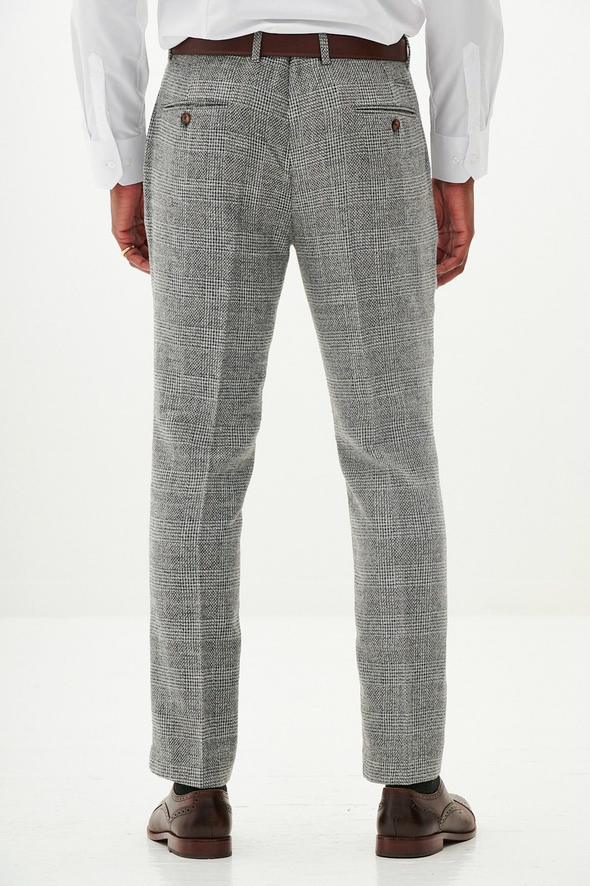 KRIS Silver Grey Tweed Suit for Men - Premium Wool Blazer & Pants Set | Formal Business Attire | Inspired by Jarrod Bowen | Perfect for Office, Weddings & Special Events