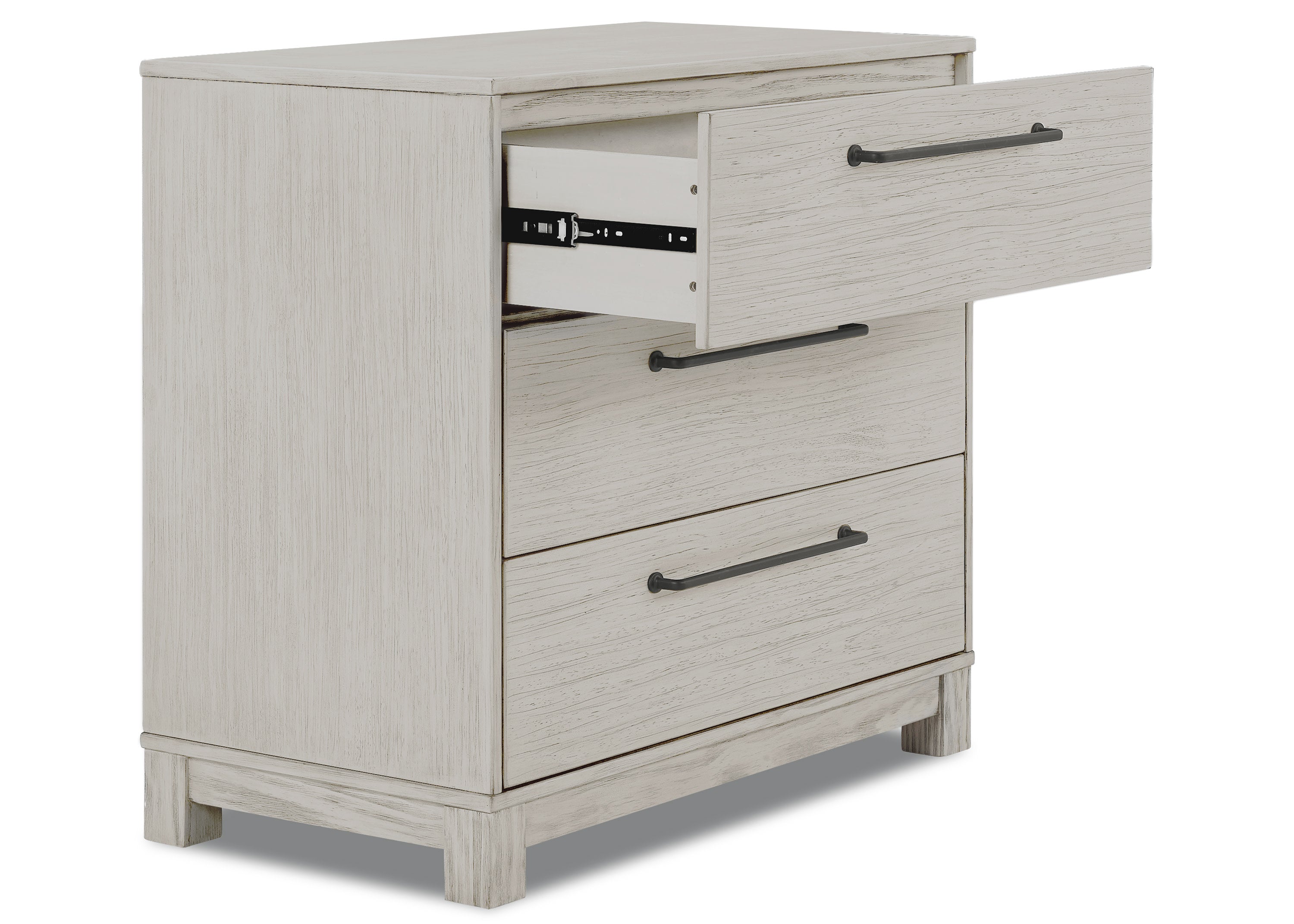 Rustic 3-Drawer Wooden Dresser with Interlocking Drawers - Perfect for Bedroom Storage & Farmhouse Decor