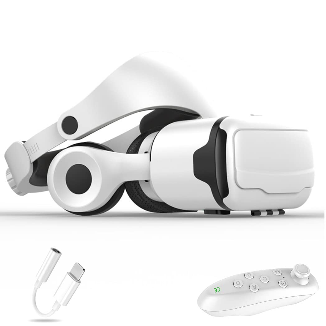 Lunette 3D VR Headset - Virtual Reality Glasses with Bluetooth Controller for iPhone 13 Pro Max/13 Pro/13/12/11 & Samsung Galaxy S21/Huawei/Xiaomi - Immersive Gaming & 360° Video Experience