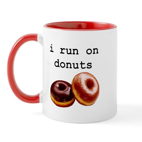 White/Red Inside - I Run On Donuts Mug