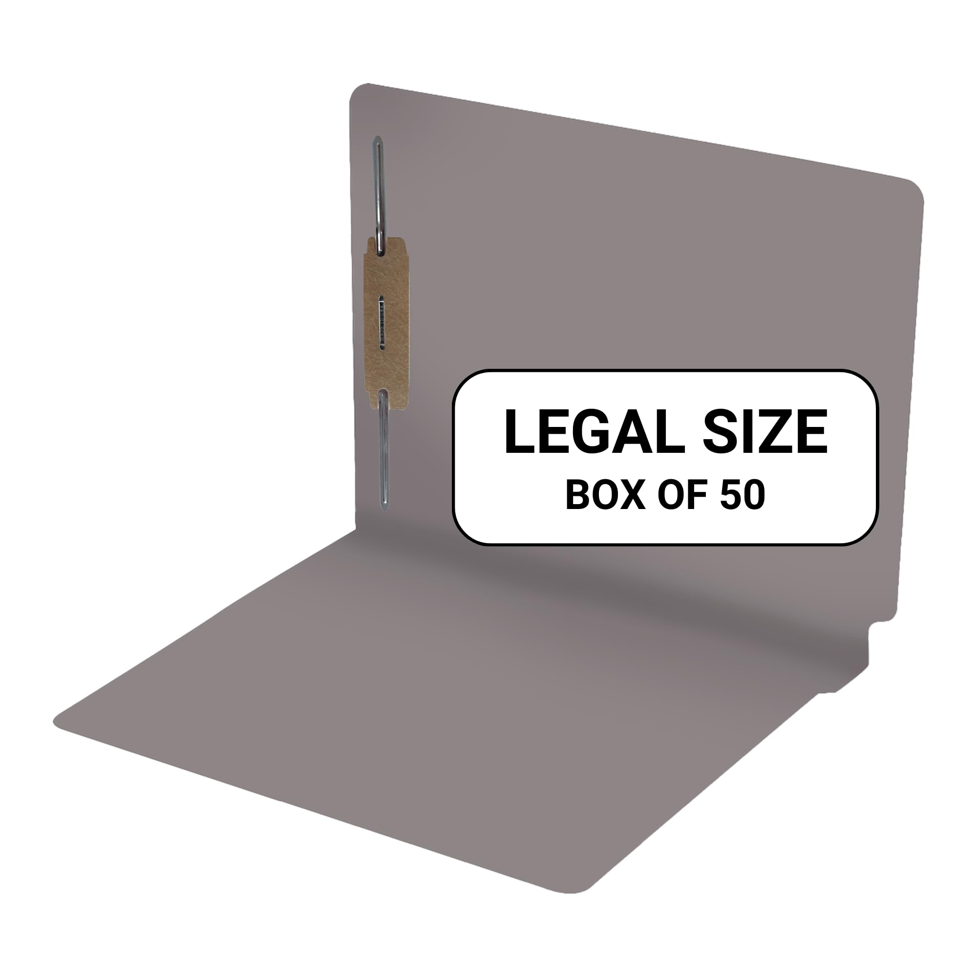 50-Pack Heavy Duty Gray Legal Size File Folders - 14 pt Reinforced End Tab with 2