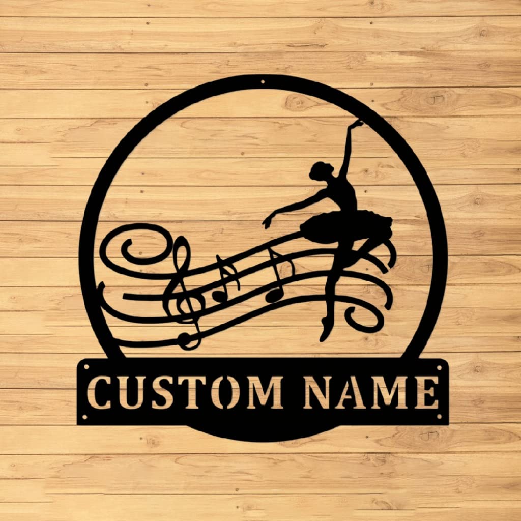 Custom Dancer Metal Wall Sign - Personalized Name Metal Wall Art for Dancers - Home & Studio Decor - Unique Gift for Ballet & Dance Lovers - Indoor Wall Decor for Bedroom, Living Room, Dance Studio