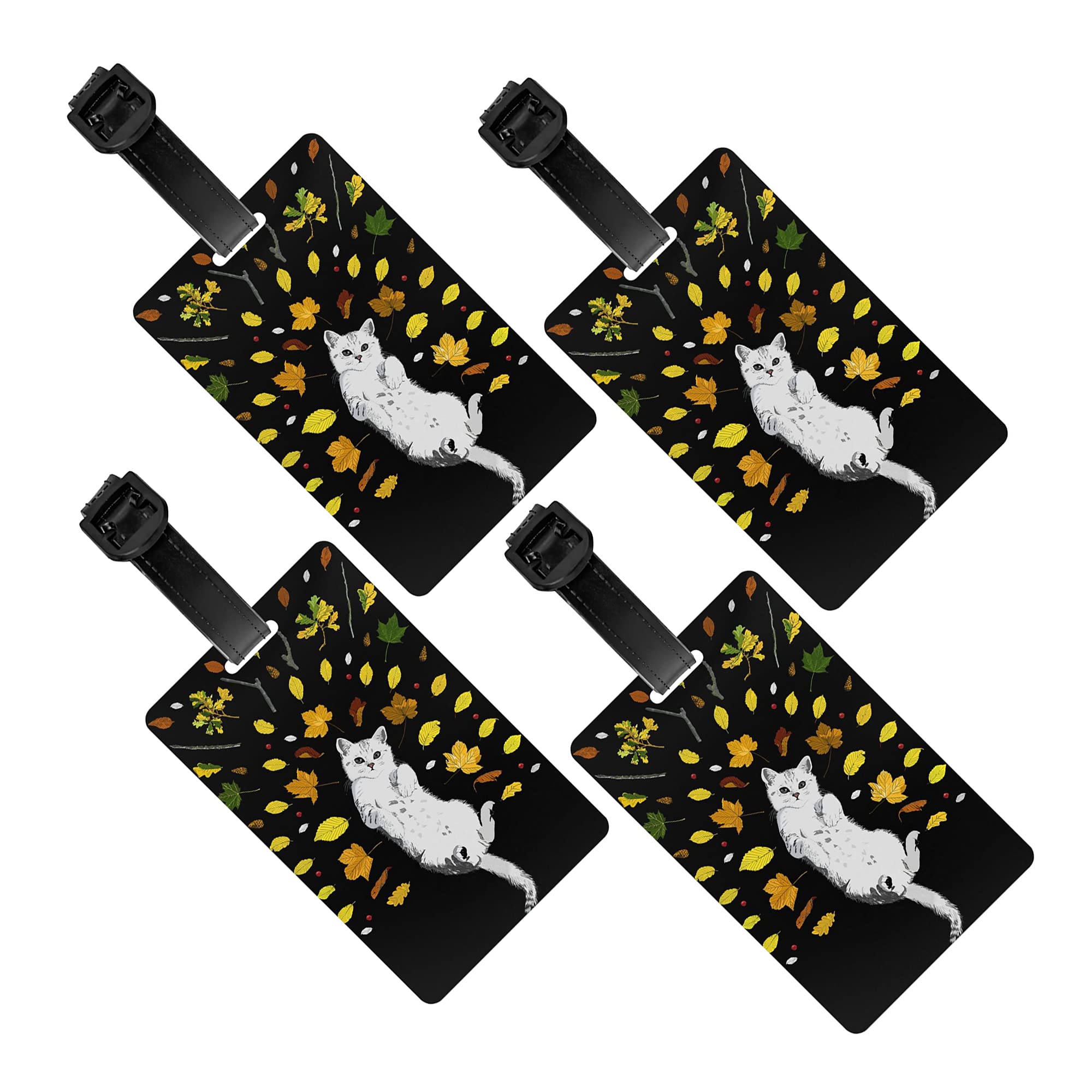 4-Pack Durable PVC Luggage Tags with ID Card Holder - Personalized Suitcase Labels for Travel - Perfect for Women, Men, Kids & Family Vacations, Business Trips & Cruise Adventures