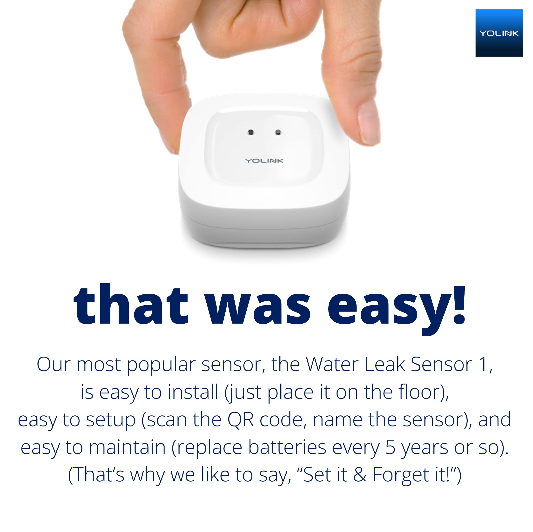 YoLink Smart Home Starter Kit with Hub & 4 Water Leak Sensors | SMS/Email/Push Alerts | 1/4 Mile LoRa Range | Alexa & IFTTT Compatible | Perfect for Basement, Bathroom & Kitchen Leak Detection