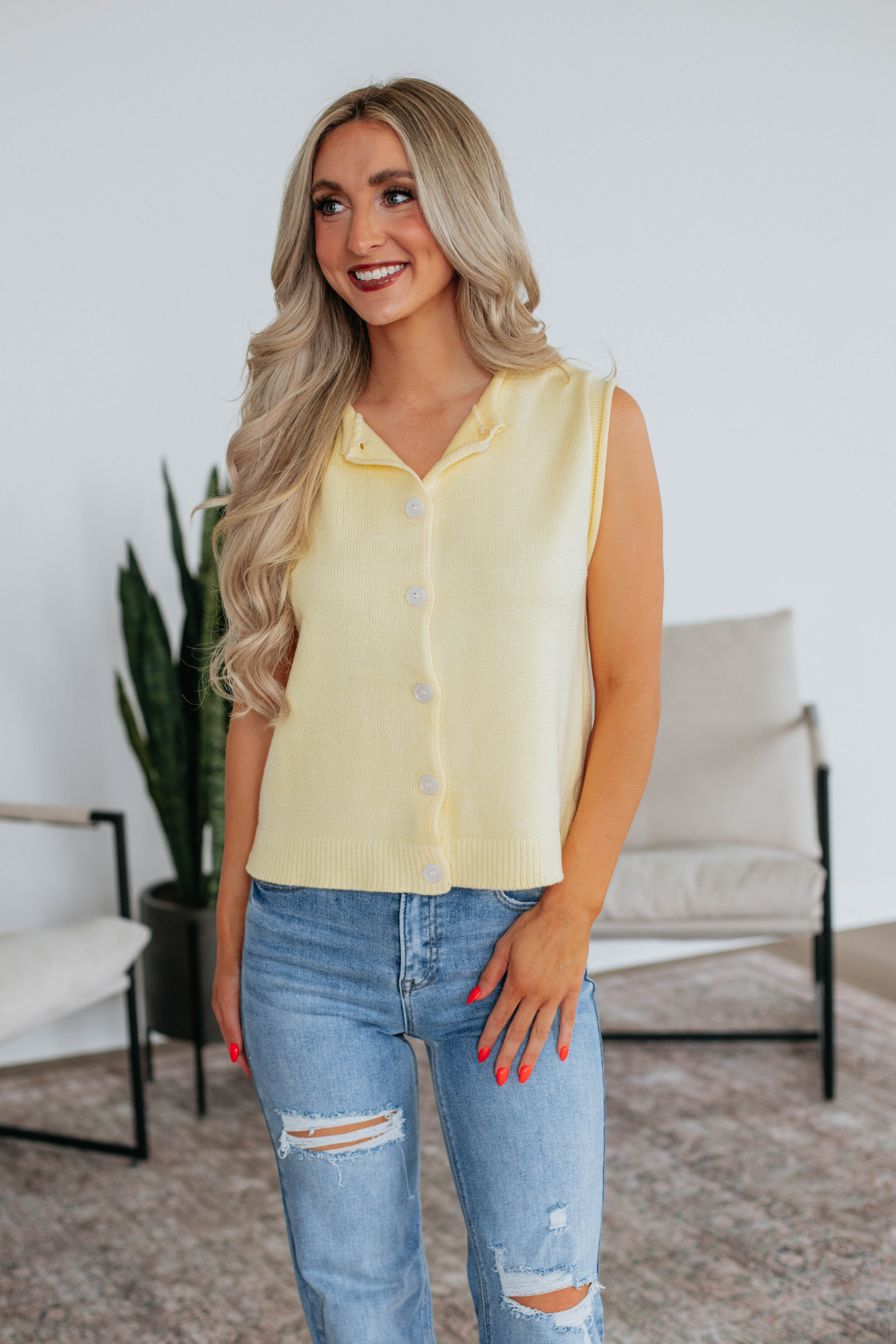 Neena Daisy Knit Sweater Vest for Women - Cozy Winter Layering Piece for Office, Casual Outfits & Fall Fashion