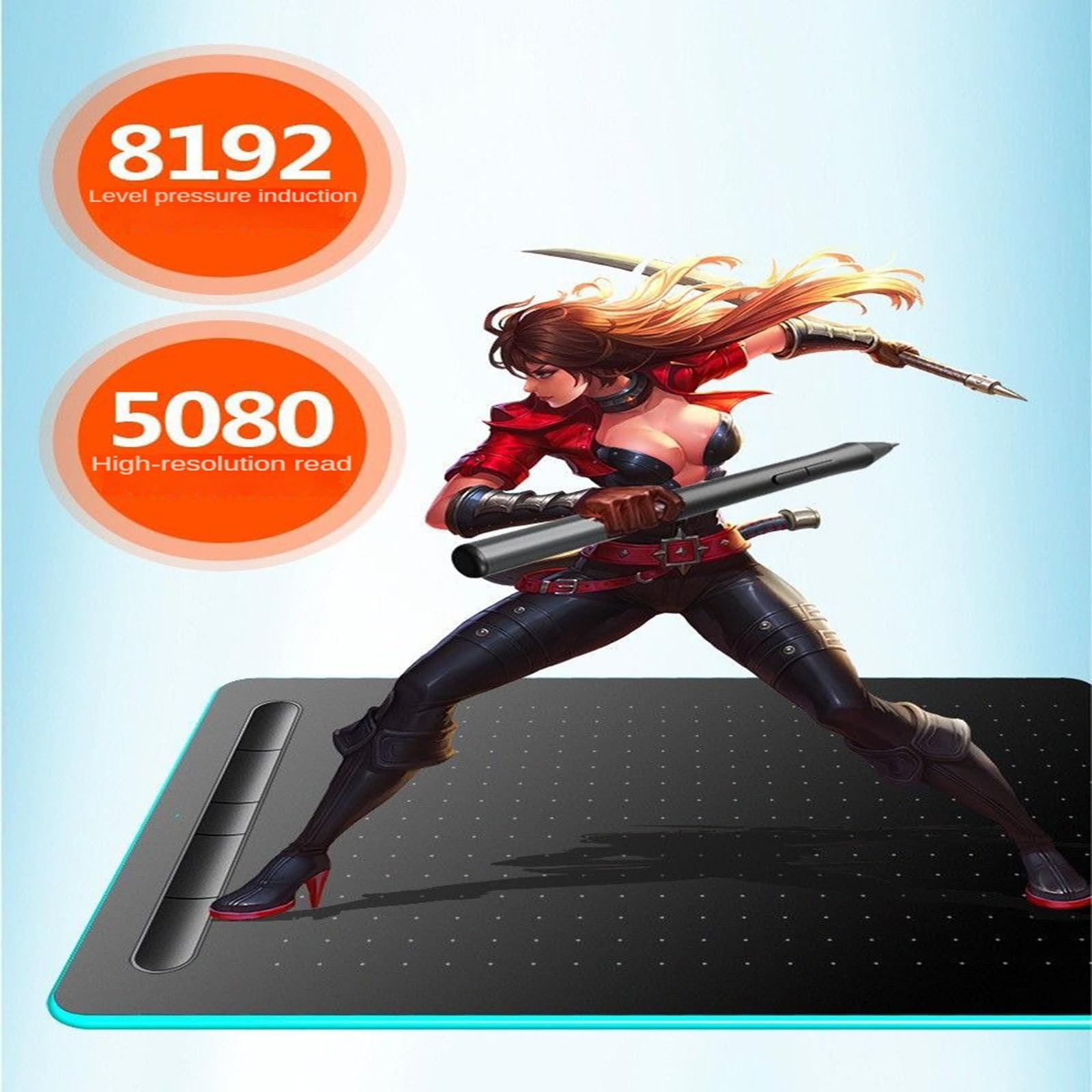 SKUBIS Passive Digital Drawing Tablet for Computer & Phone - Compatible with PC, Mac, Android for Graphic Design, Sketching & Online Teaching (Red) - Perfect for Artists, Designers & Remote Educators