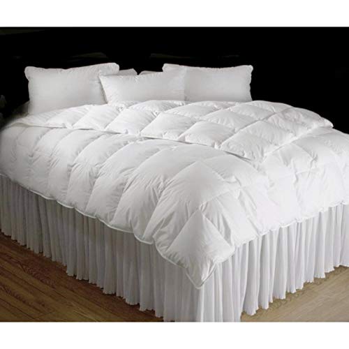 Luxury Premium European White Down Comforter - All Season Hypoallergenic Queen Size Duvet Insert with 100% Egyptian Cotton Cover (90