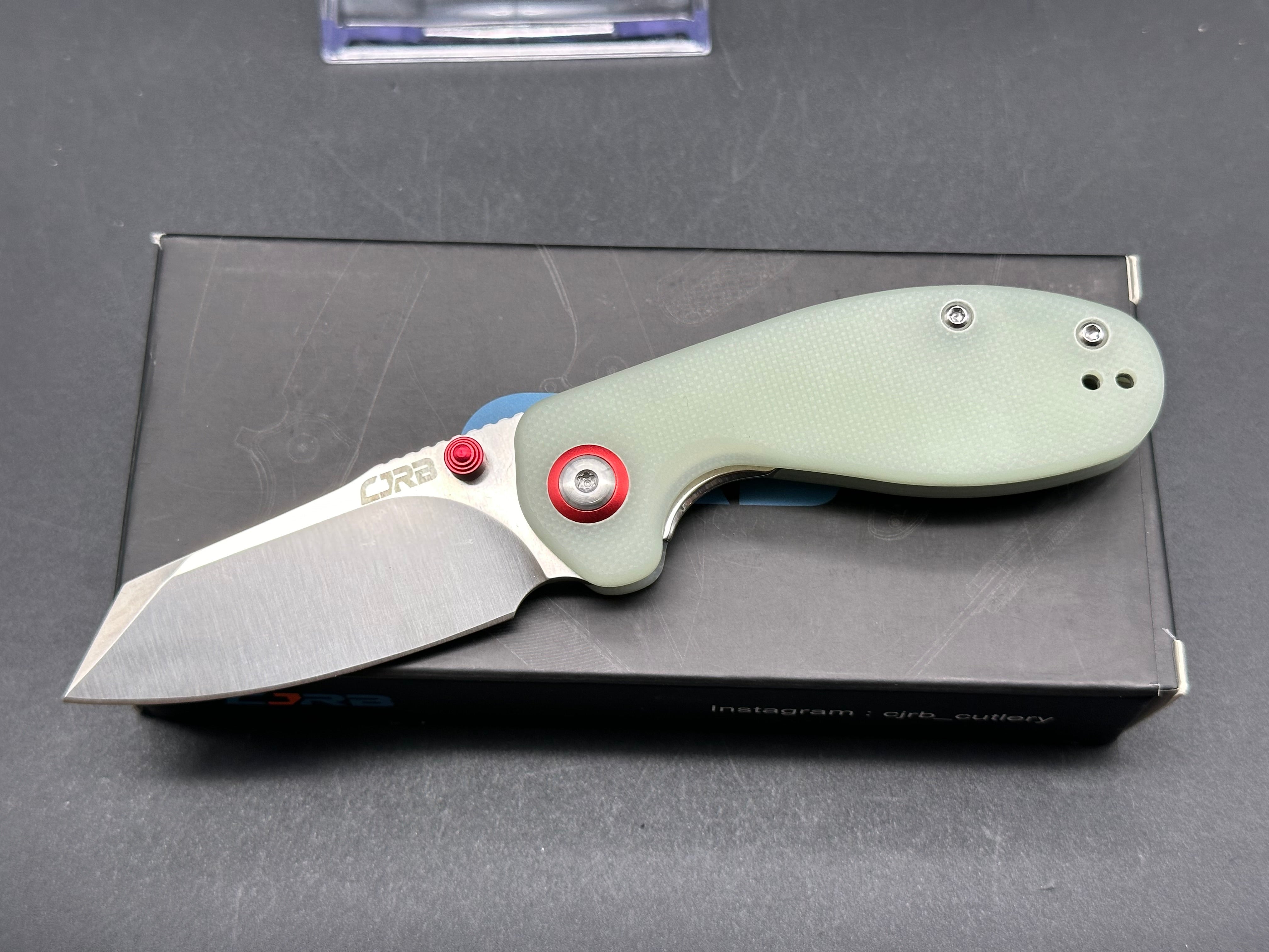 CJRB Maileah Folding Knife - Natural Green G10 Handle, Wharncliffe Blade - EDC, Outdoor, Camping & Survival Tool