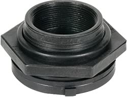 Aquascape 99125 Black Polypropylene Bulk Head Fitting - 1.25 Inch for Pond, Aquarium & Water Feature Installation | Durable Waterproof Plumbing Connector