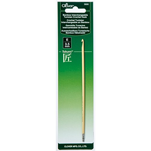 Clover Takumi Bamboo Interchangeable Tunisian Crochet Hook Set - Perfect for Knitting, Crocheting, and Crafting Projects