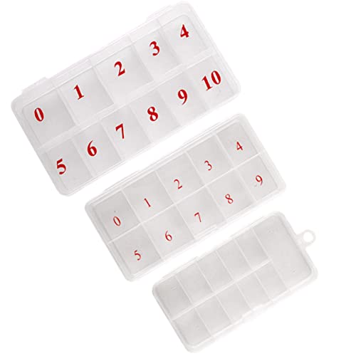 Kichvoe 3-Piece Transparent False Nail Tip Storage Organizer Box Set - Acrylic Nail Art Tips Case for Salon & Home Manicure Organization