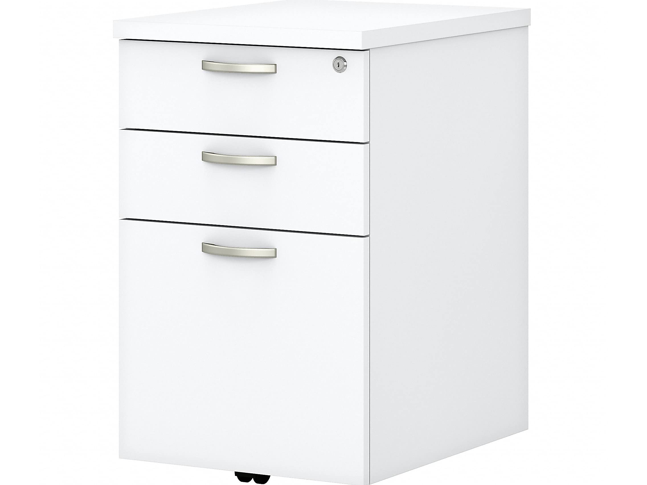 Bush Business Furniture 3-Drawer Rolling File Cabinet - Mocha Cherry Mobile Storage for Home & Office - Organize Documents & Files Efficiently - Perfect for Small Spaces & Professional Workspaces