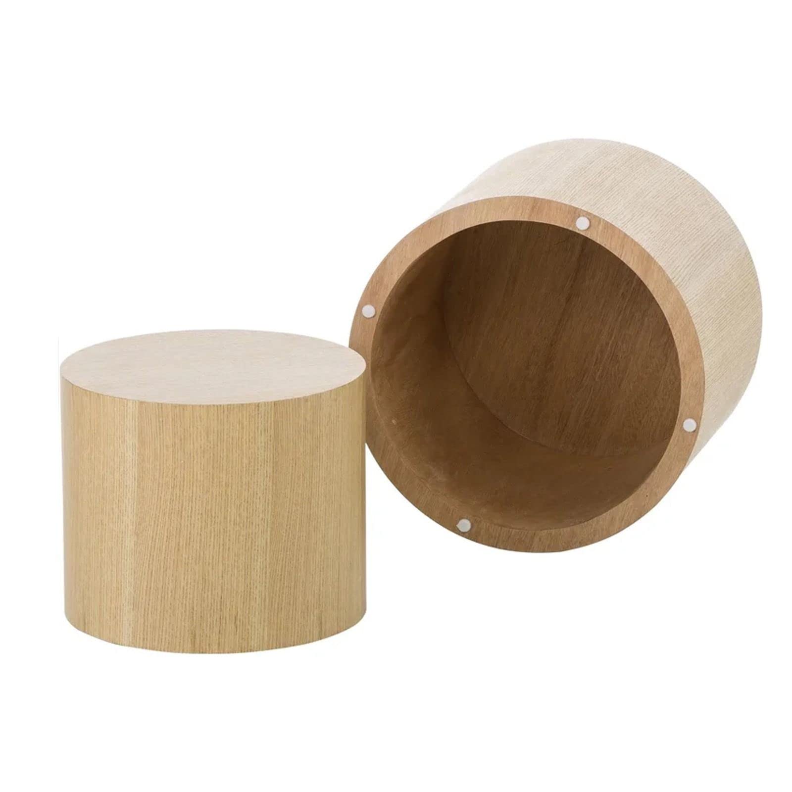Round End Table Set - Wooden Accent Coffee Table & Nightstand for Living Room, Bedroom - Perfect for Small Spaces, Home Decor & Side Tables