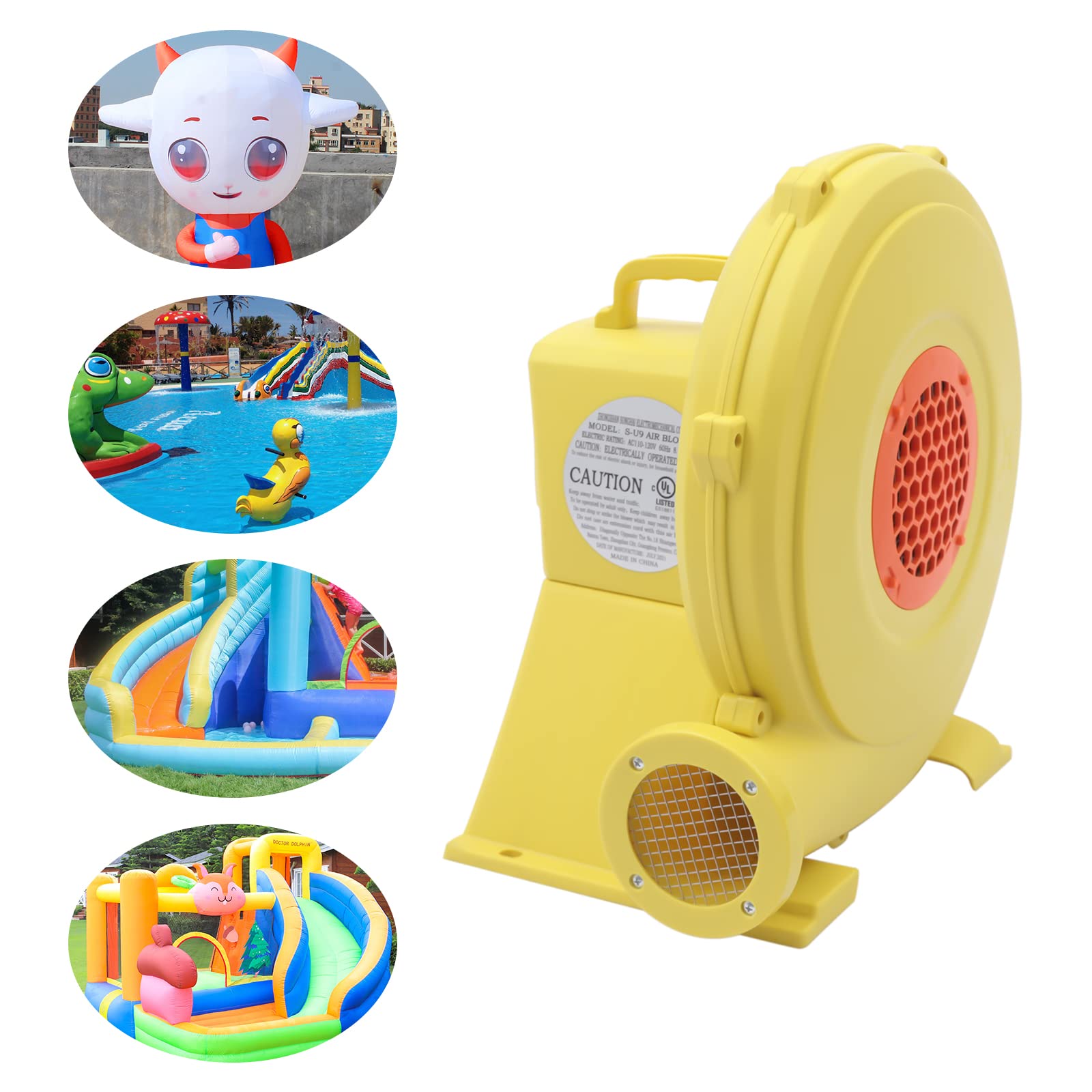 **Low Noise 950W Air Blower for Inflatables - Portable Electric Pump with 6.6ft Power Cord & Protective Mesh Handle - Perfect for Pool Floats, Air Mattresses, Bounce Houses & Outdoor Parties**