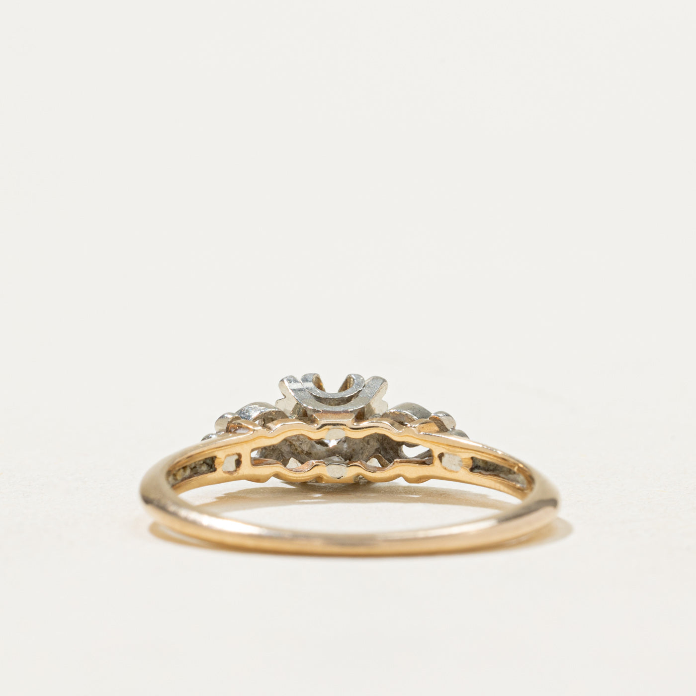 14K Two Tone Gold Diamond Heart Ring - 0.09ct Natural Diamond, Size 6, Dainty Jewelry for Women - Perfect for Valentine's Day, Anniversary Gifts & Romantic Occasions