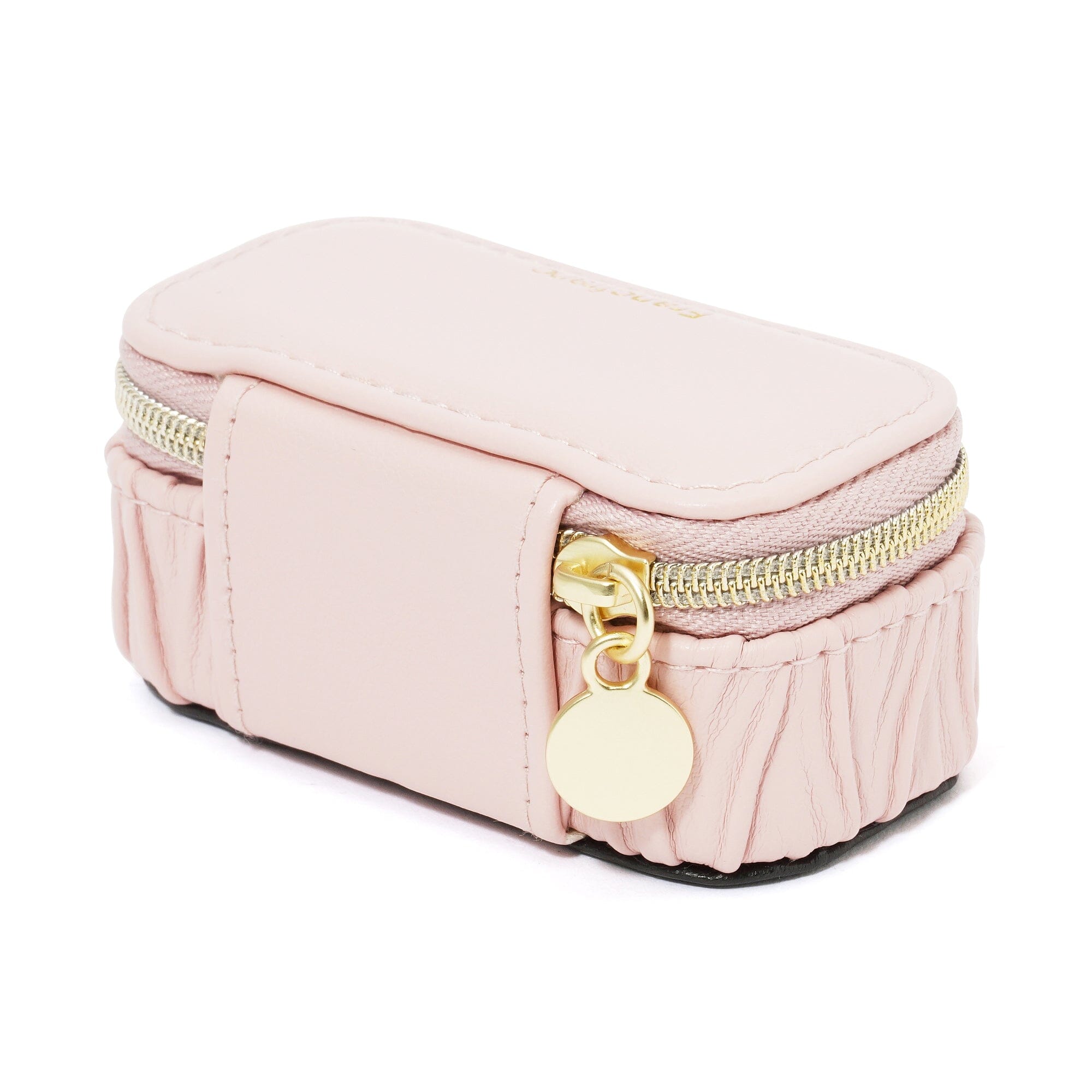 Elegant Pink Embossed Mini Travel Jewelry Box - Perfect for Vacation, Bridesmaid Gifts & Organizing Rings, Earrings & Necklaces On The Go
