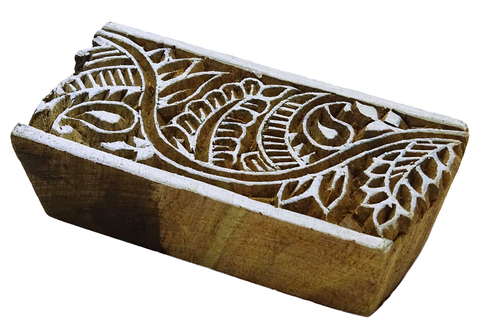 Hand Carved Floral Wooden Stamp for Textile Printing - Indian Artisan Block for Fabric, Paper & DIY Crafts - Perfect for Batik, Scrapbooking & Home Decor