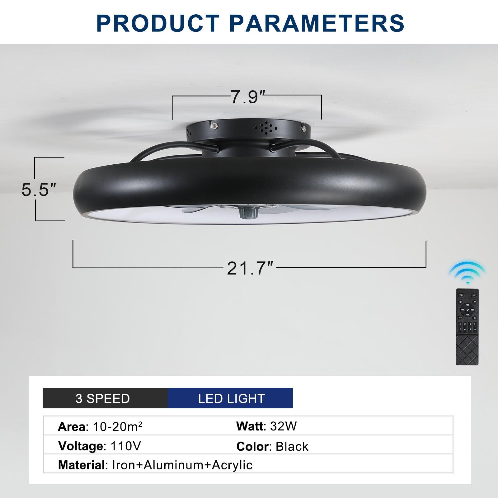 Energy Efficient Ceiling Fan with Dimmable LED Lights - Remote Control, Quiet Operation for Bedroom, Living Room & Outdoor Spaces