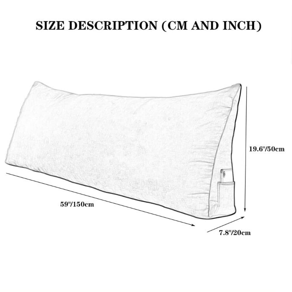 **Triangular Headboard Pillow - Soft Large Wedge Cushion for Reading & Back Support - 59