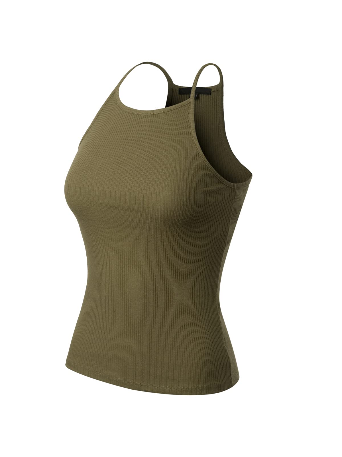 MixMatchy Women's Ribbed High Neck Tank Top - Casual Basic Activewear for Yoga, Gym & Everyday Wear