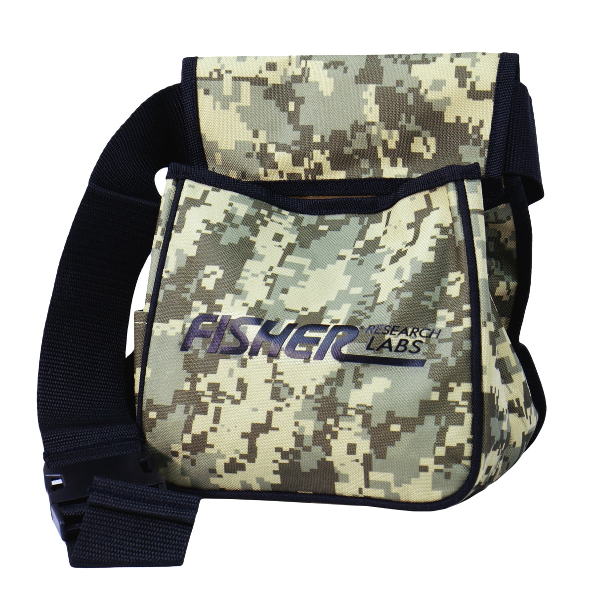 Fisher Metal Detector Camo Pouch - 2 Large Pockets with Adjustable Belt for Outdoor Treasure Hunting & Metal Detecting Accessories