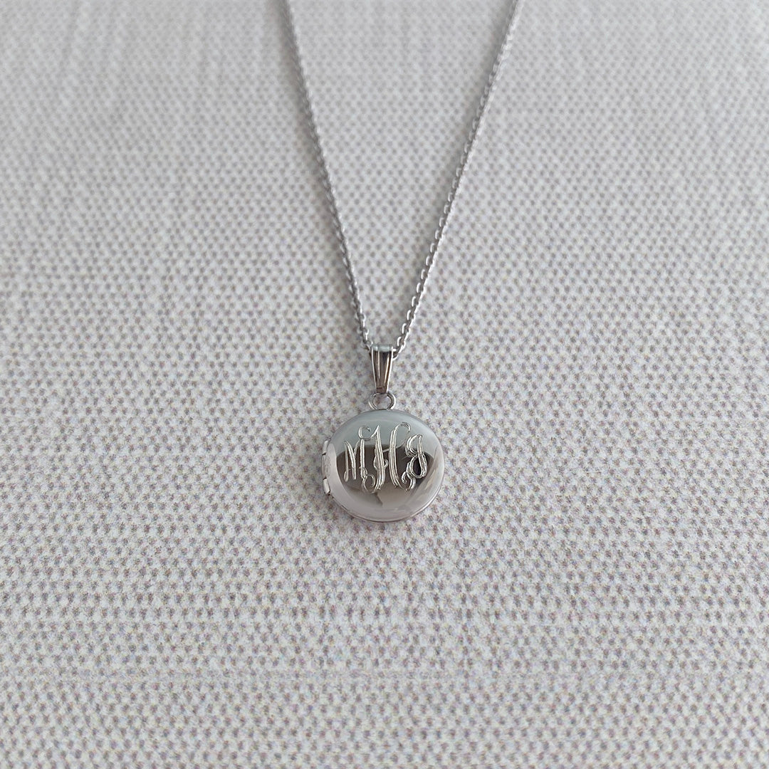 Sterling Silver Baby Locket Necklace - Round Pendant for Newborns, Christening, Baptism & Keepsake Gifts | Perfect for First Birthday, Baby Shower & Special Occasions