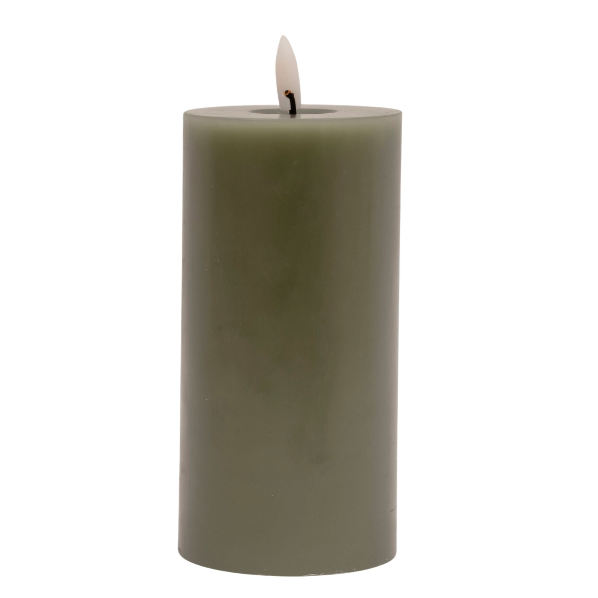 ESTER & ERIK LED Pillar Candle - 15cm Green Soil Scented Flameless Candle for Home Decor, Wedding Centerpieces & Relaxing Ambiance