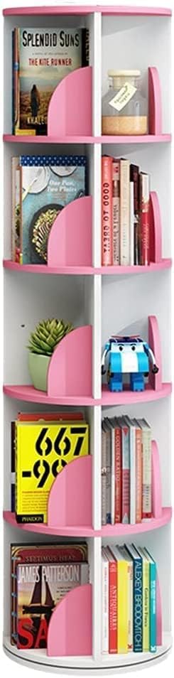 360° Rotating Wooden Corner Bookshelf - Modern Multi-Tier Floor & Tabletop Book Organizer for Living Room, Bedroom, Office Storage Solution
