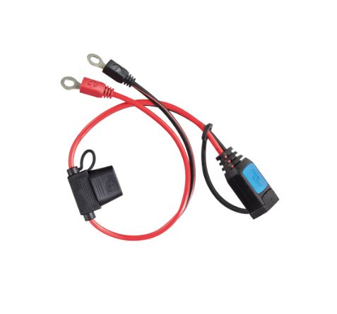 M6 Eyelet Connector with 30A ATO Fuse - Heavy Duty Battery Terminal for Car Audio, Solar Power & Marine Applications