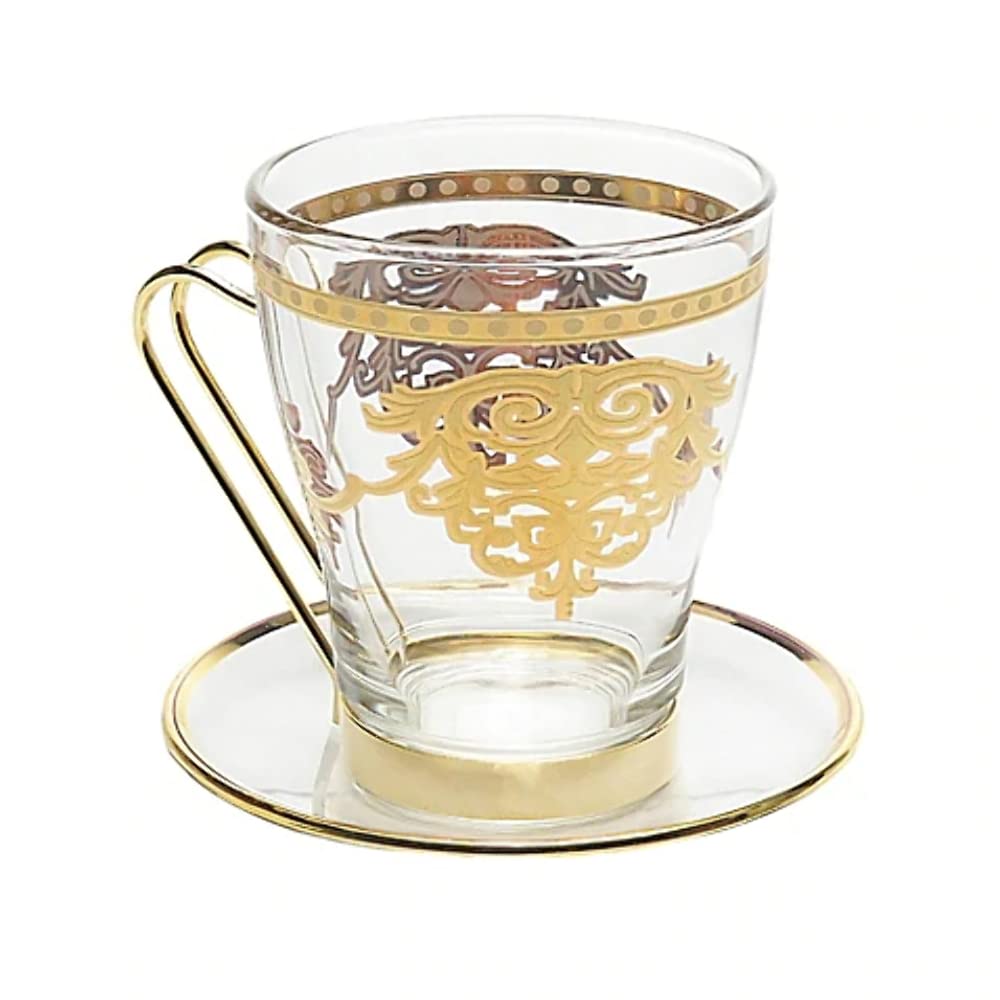 Elegant Set of 6 Gold-Trimmed Dessert Cups - Assorted Colors for Parties, Tea Time & Home Decor